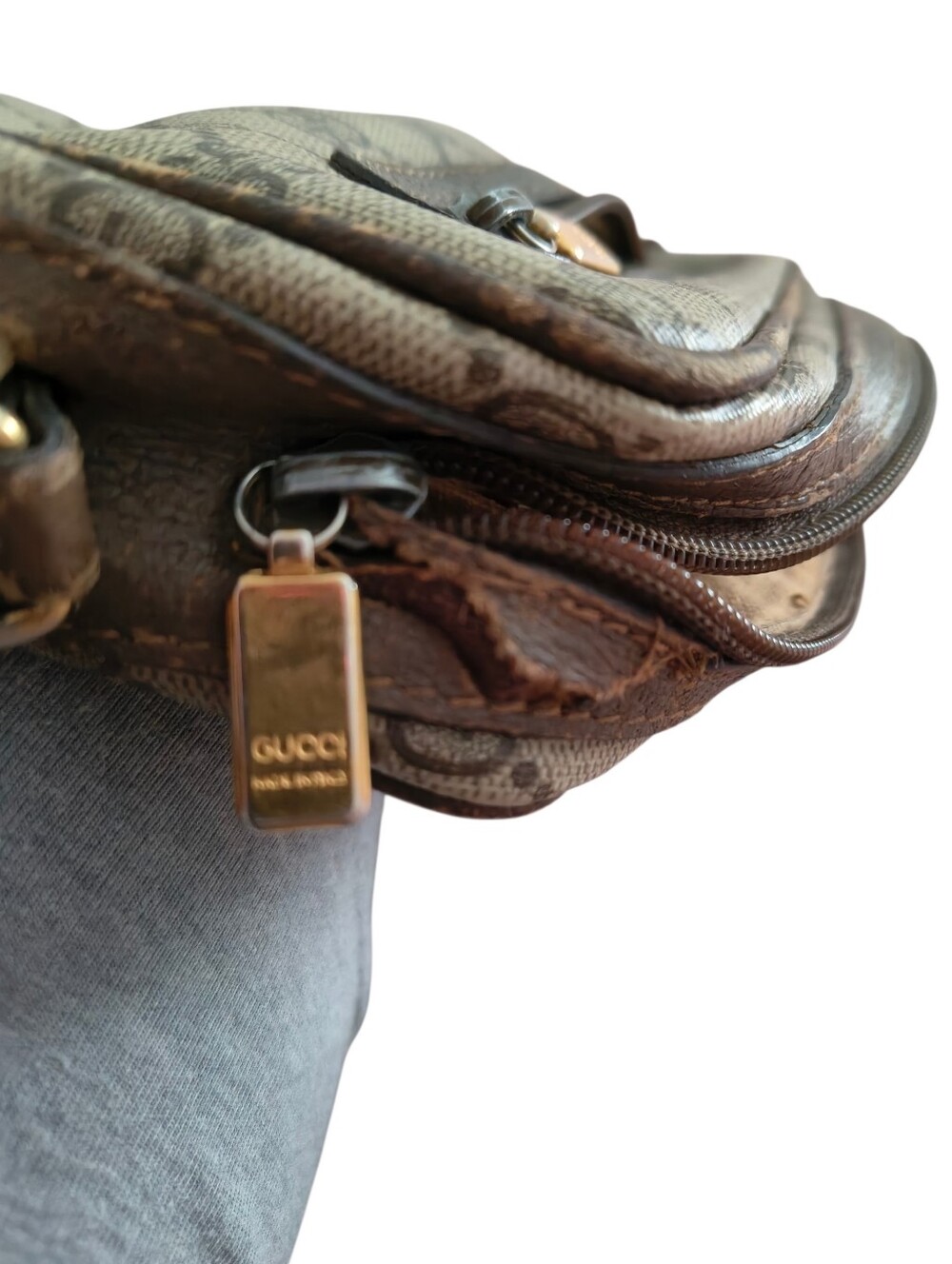 Gucci Beige and Brown GG Monogram Messenger Bag - Picture 9 of 13